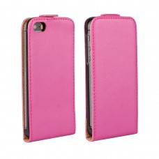 iPhone SE 5 5s - Genuine Leather Up Down Flip Protective Phone Cover Case - Rose
